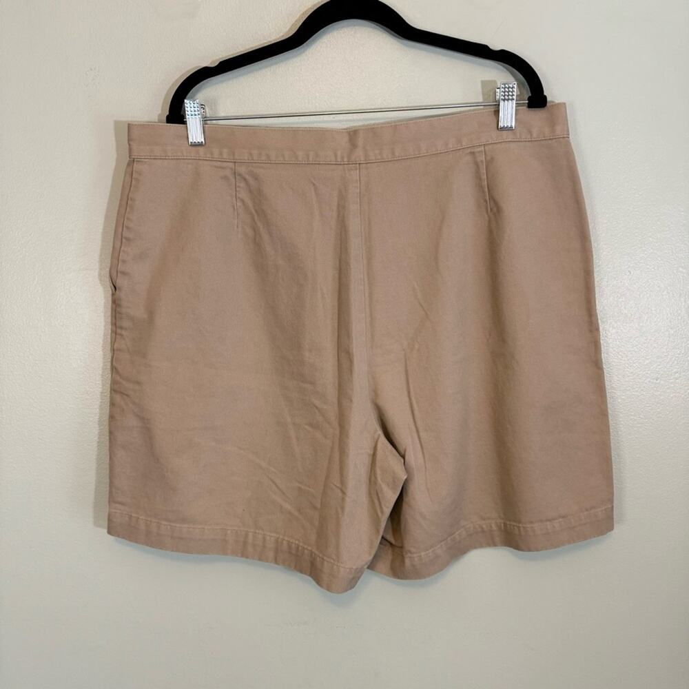 LL Bean Women’s 100% Cotton Khaki Beige Chino Shorts Size 20 - Picture 5 of 7